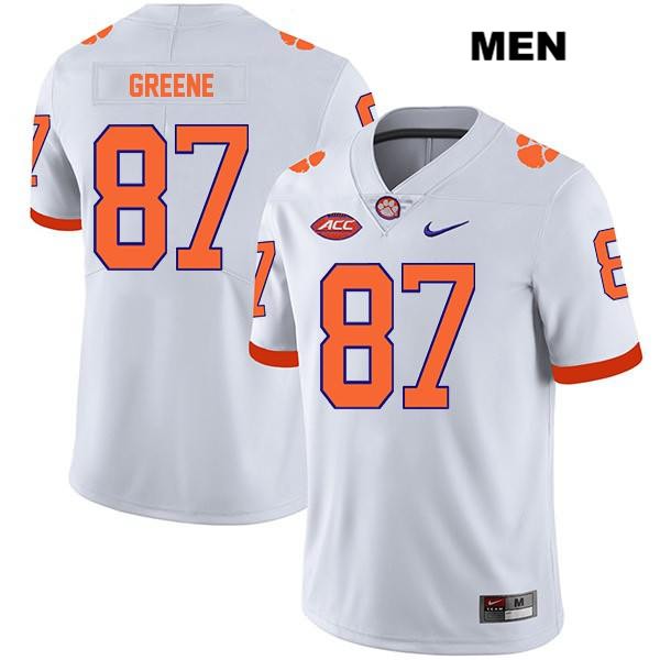 Men's Clemson Tigers #87 Hamp Greene Stitched White Legend Authentic Nike NCAA College Football Jersey PVH4746NZ